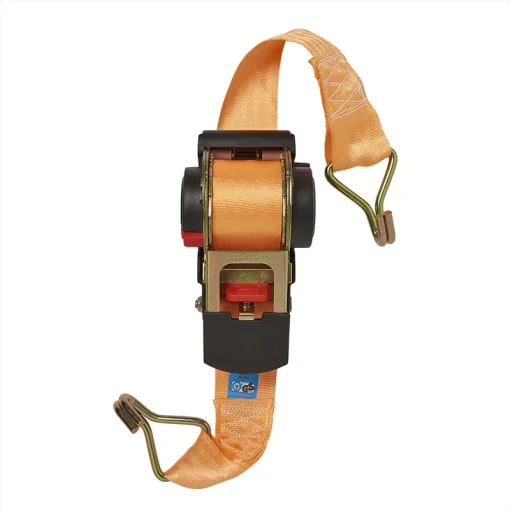 Spanband met ratel + 2 haken 450cm 750kg automatisch oprollend