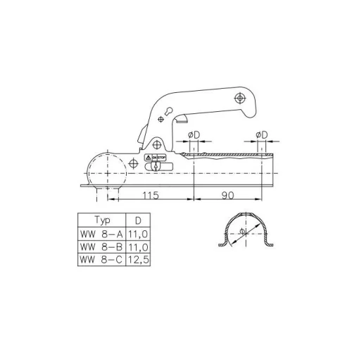 Kogelkoppeling Winterhoff WW-8B rond 60mm