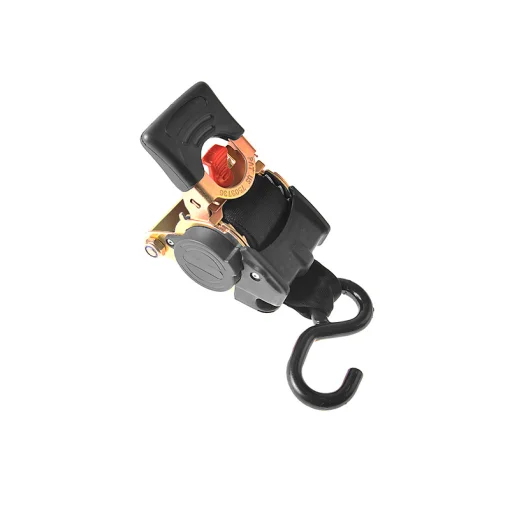 Quick Spanband met ratel en 1 haak 160cm 750kg automatisch oprollend